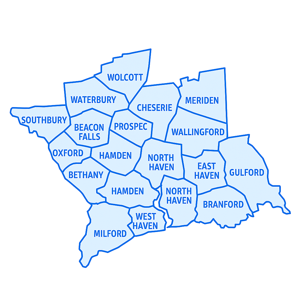 Map of new haven county